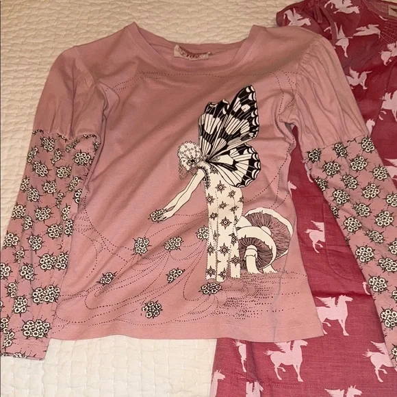 Pink & Cream Matching Girls Set Pegasus and Fairy Prints size 10 years